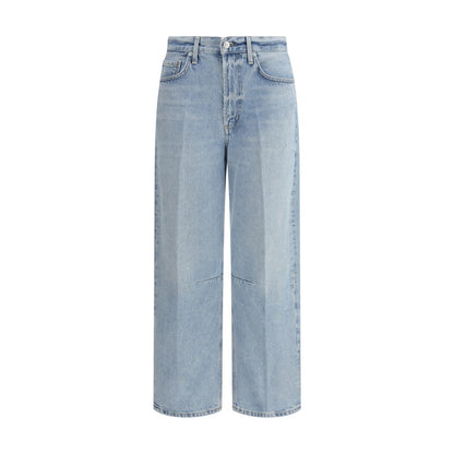 Light Blue Cotton Straight-Leg Jeans