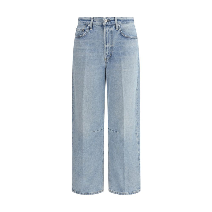 Light Blue Cotton Straight-Leg Jeans