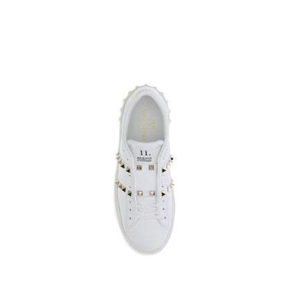 White Calf Leather Bos Taurus Platform Sneakers