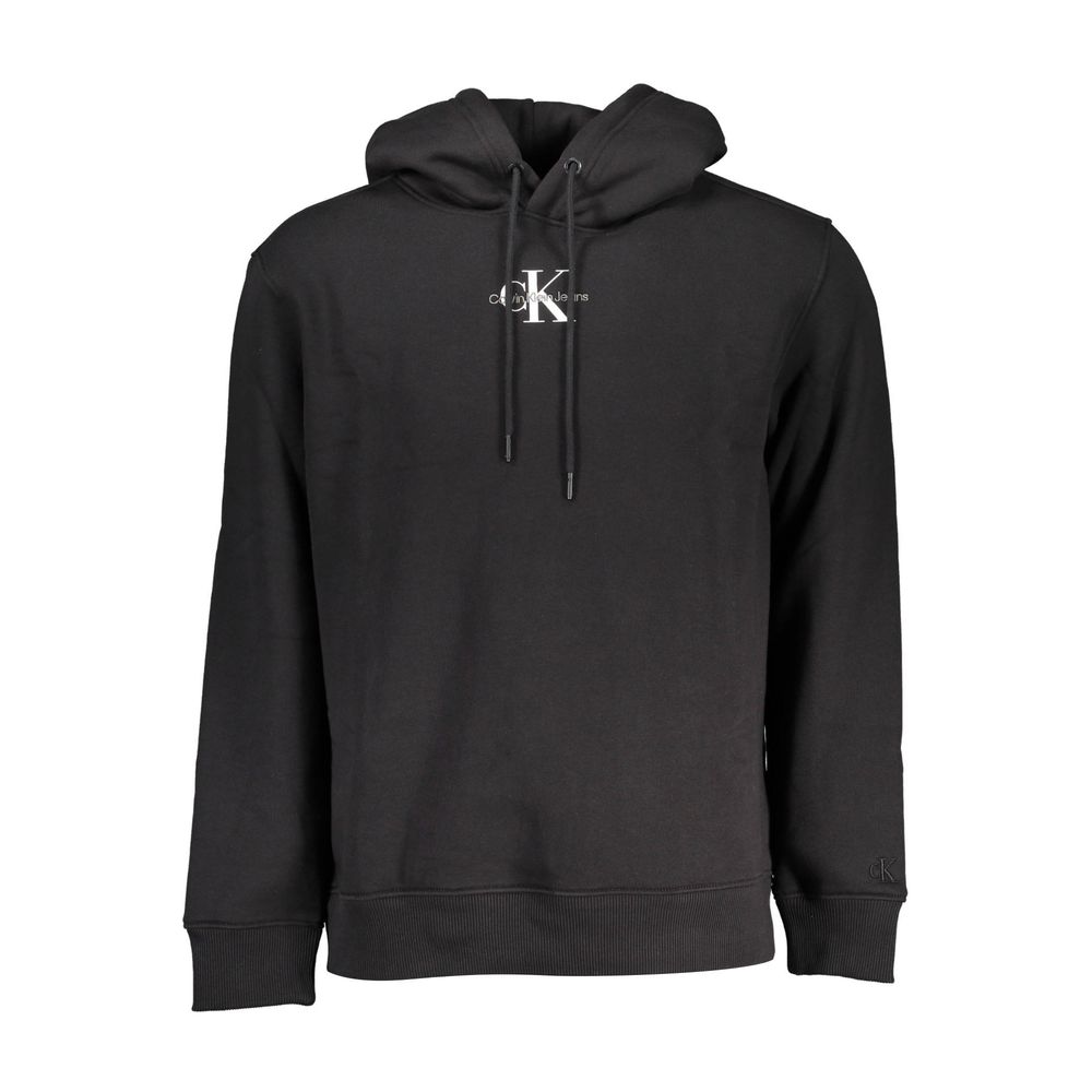 Black Cotton Men's Sweater Hoodie