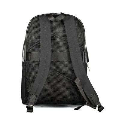 Black Polyester Men Backpack