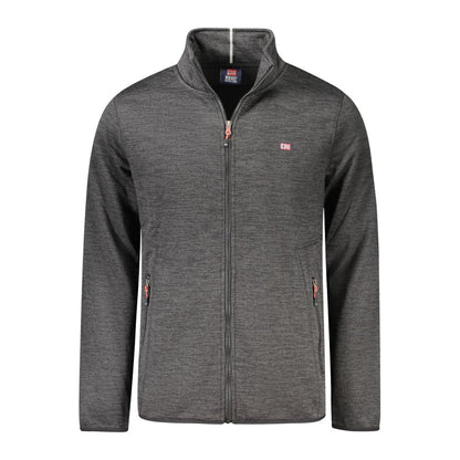 Black Polyester Men Jacket