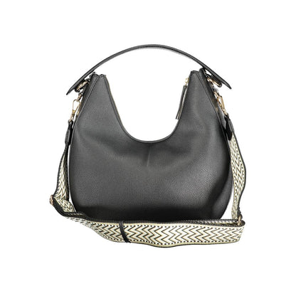 Black Polyurethane Women Shoulder Bag