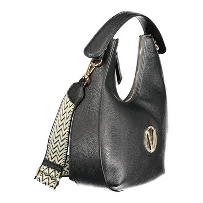 Black Polyurethane Women Shoulder Bag