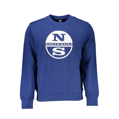 Blue Cotton Men Sweater