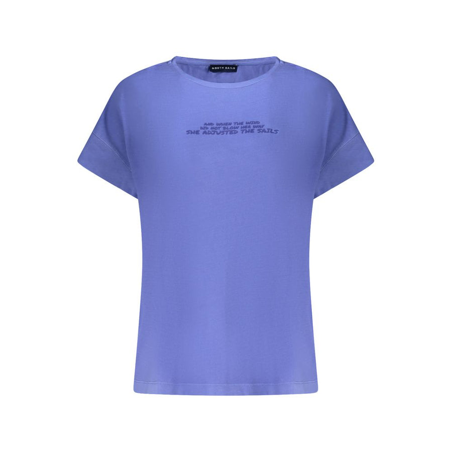 Blue Cotton Women T-Shirt