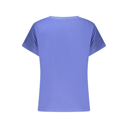 Blue Cotton Women T-Shirt