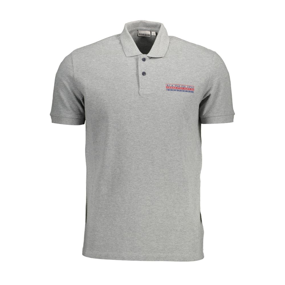 Gray Cotton Polo Shirt