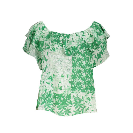 Green Cotton Women T-Shirt