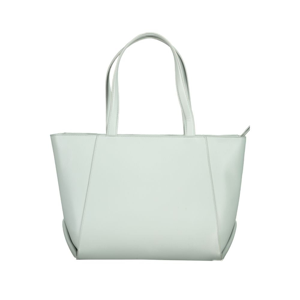 Light Blue Polyethylene Women Handbag