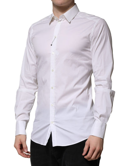 White Cotton GOLD Long Sleeves Formal Shirt