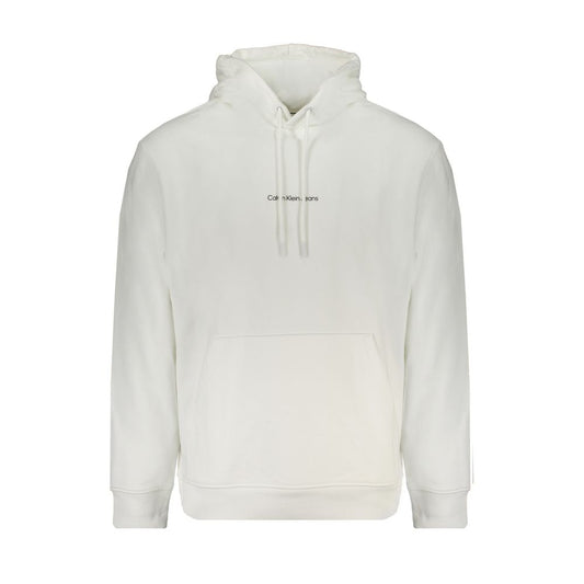 White Cotton Men Sweater with Hood