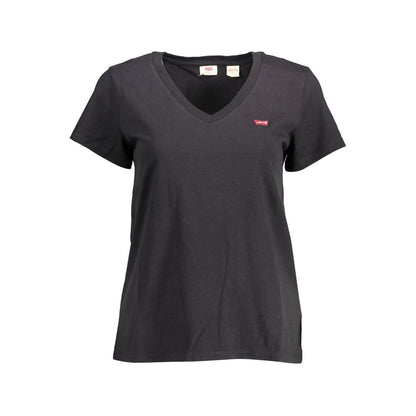 Black Cotton Women T-Shirt