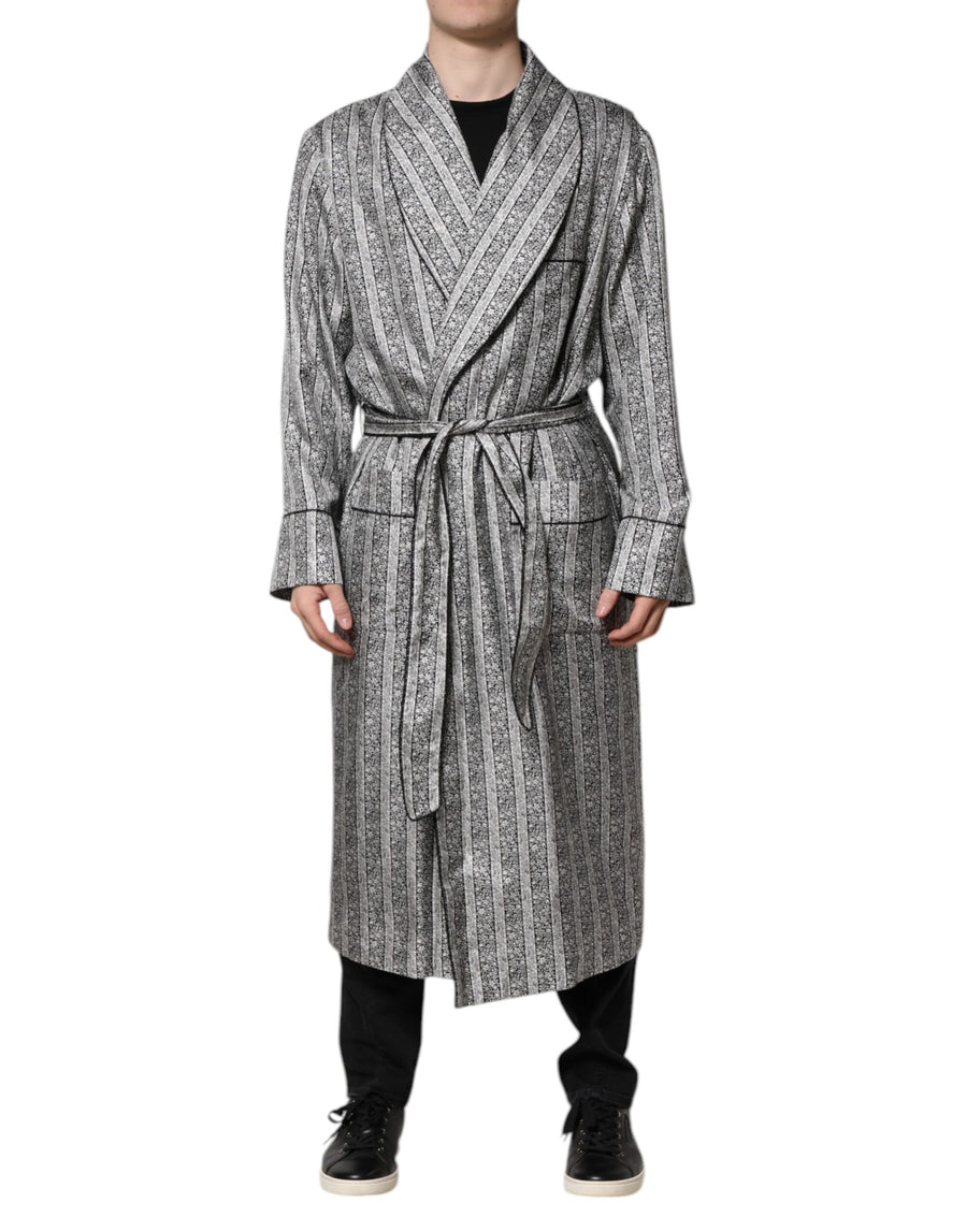Multicolor Floral Robe Coat Wrap Jacket