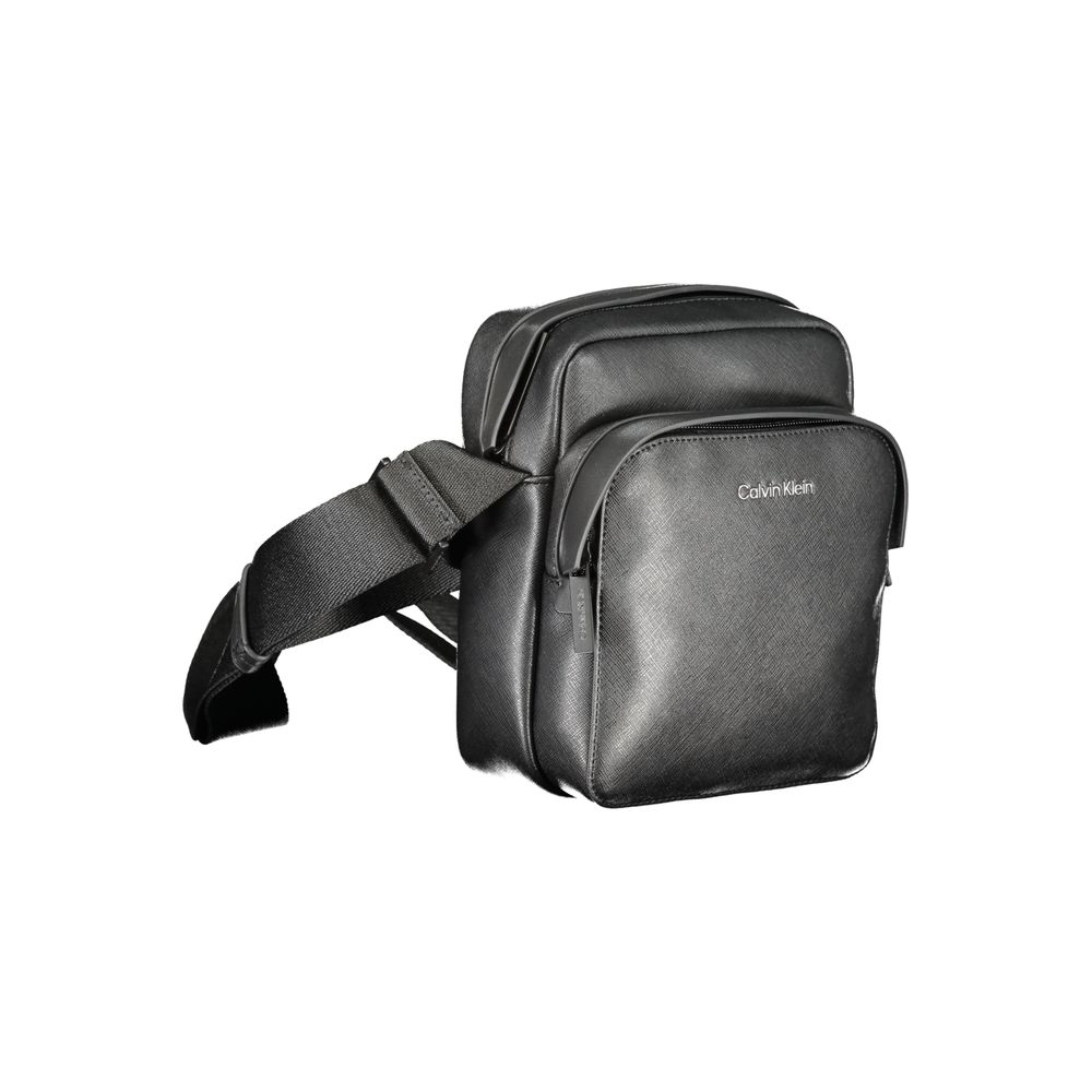 Black Polyester Men's Shoulder Bag