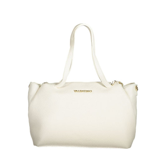 Bianco Polyurethane Women's Bag with Handles and Internal Pocket