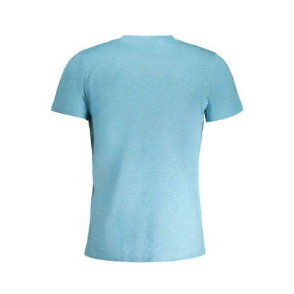 Light Blue Cotton Men T-Shirt