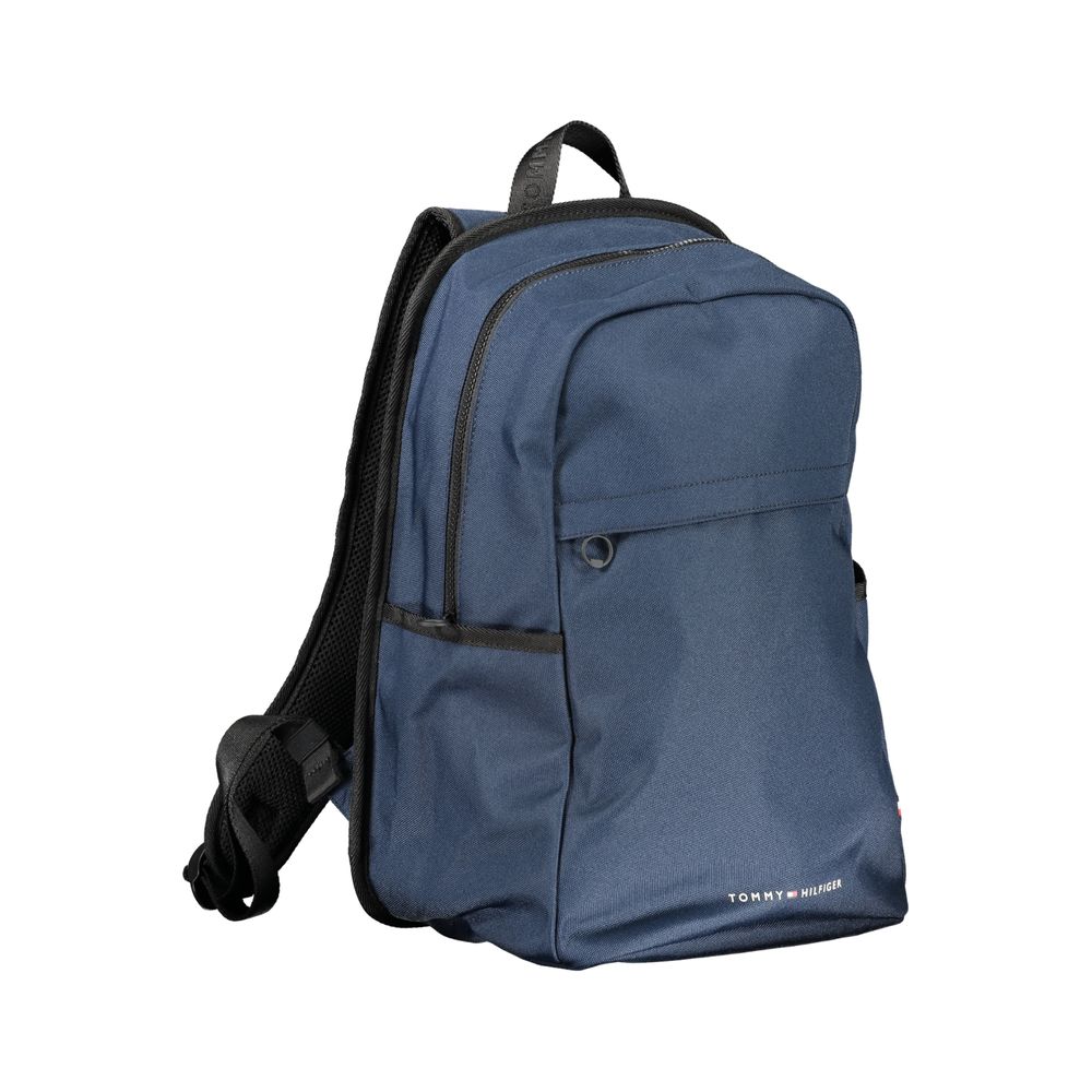 Blue Polyester Men Backpack