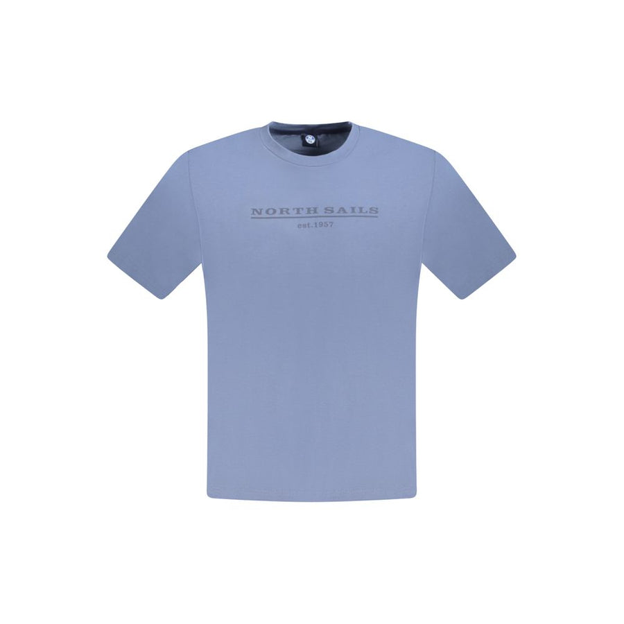 Blue Cotton Men T-Shirt