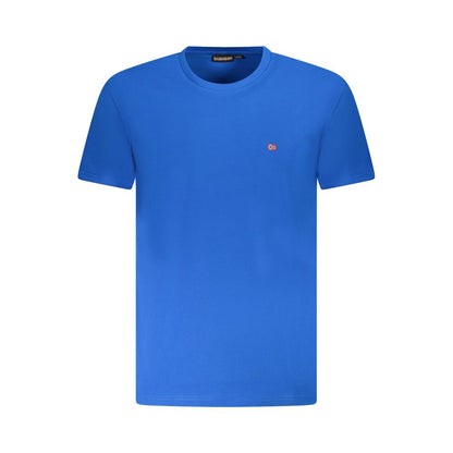 Blue Cotton Men T-Shirt