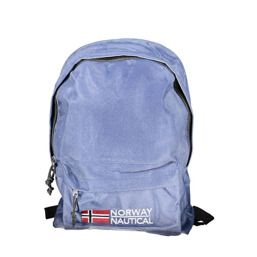 Blue Polyester Men Backpack