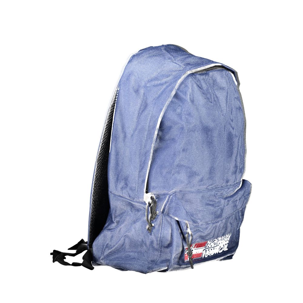Blue Polyester Men Backpack
