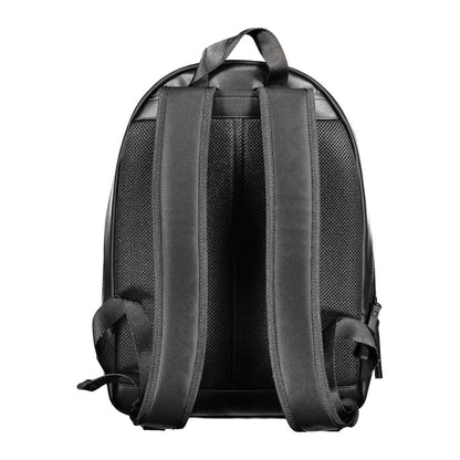 Black Polyurethane Men's Backpack