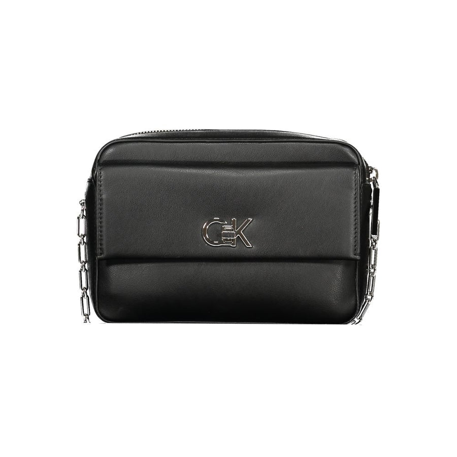Black Polyester Women Handbag