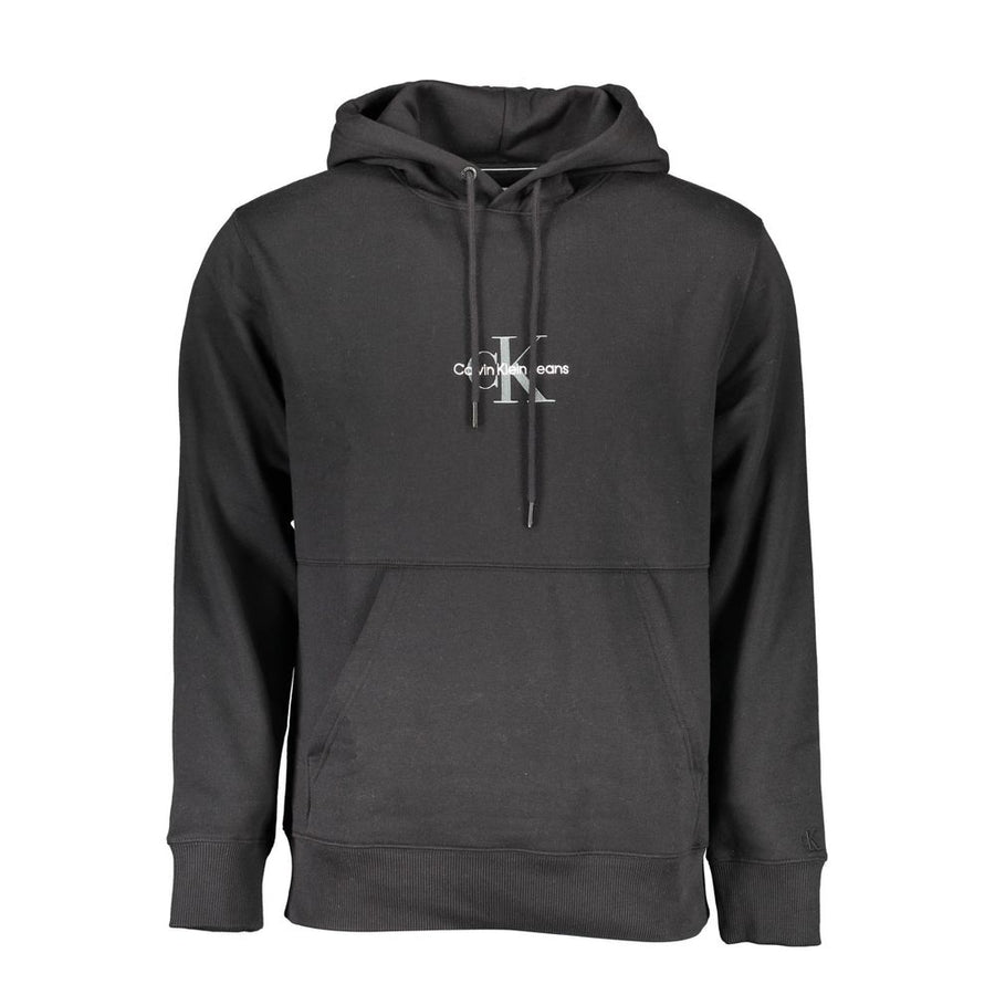 Black Cotton Men Sweatshirt
