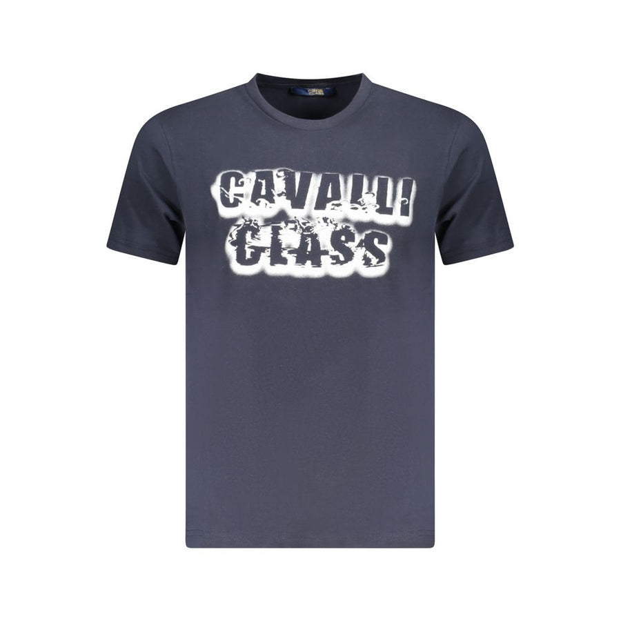 Blue Cotton Men T-Shirt