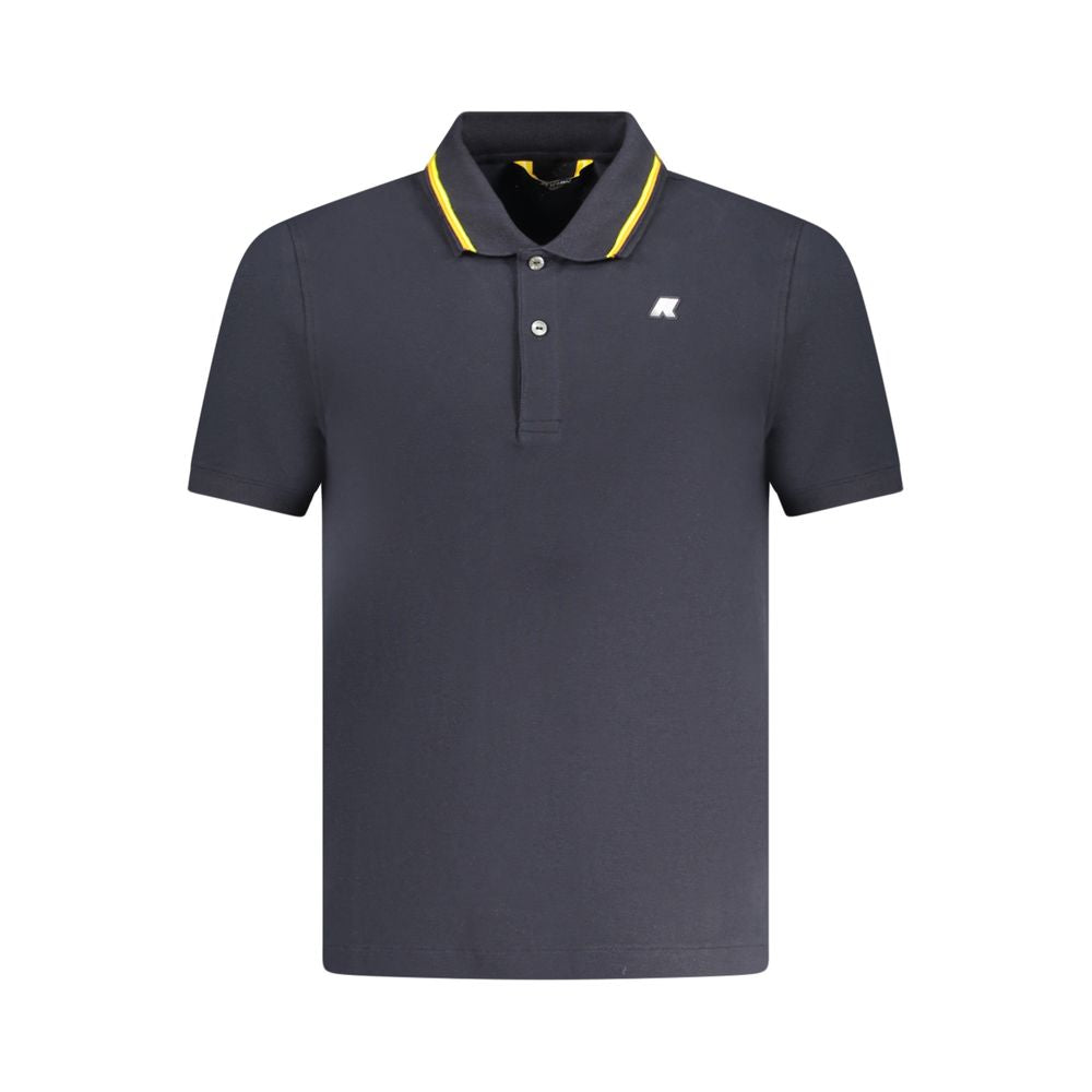 Blue Cotton Men Polo
