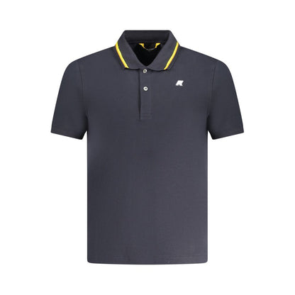 Blue Cotton Men Polo