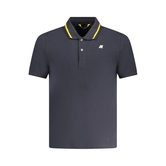 Blue Cotton Men Polo