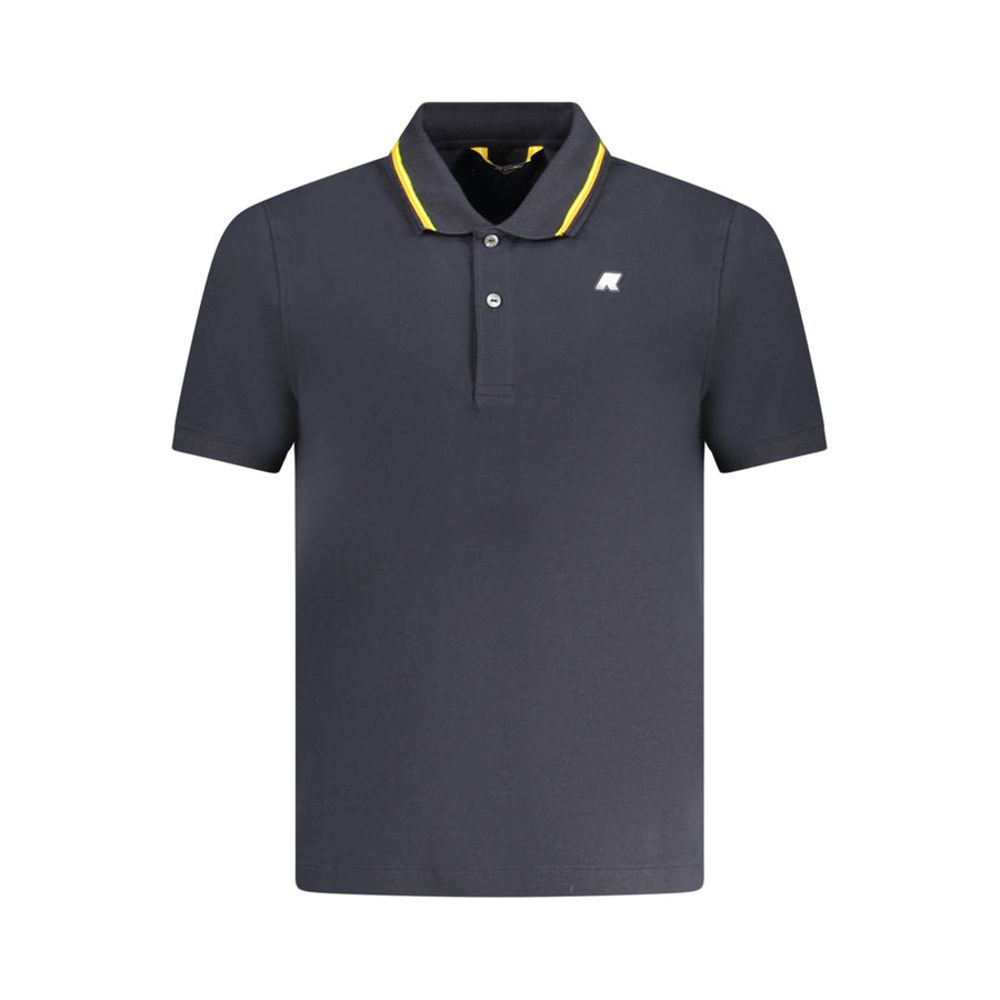 Blue Cotton Men Polo