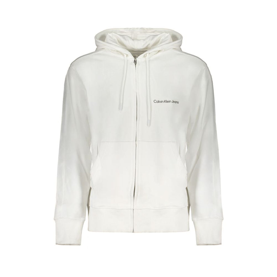 White Cotton Men's Hooded Sweater