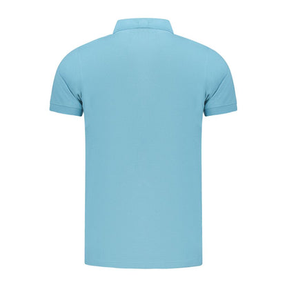 Light Blue Cotton Men Polo Shirt
