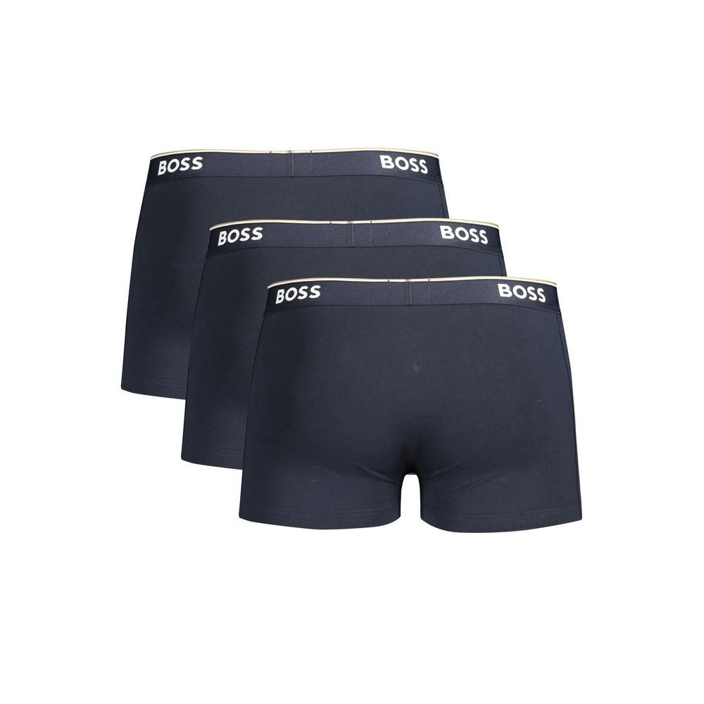 Blue Cotton Men Boxer Underwear