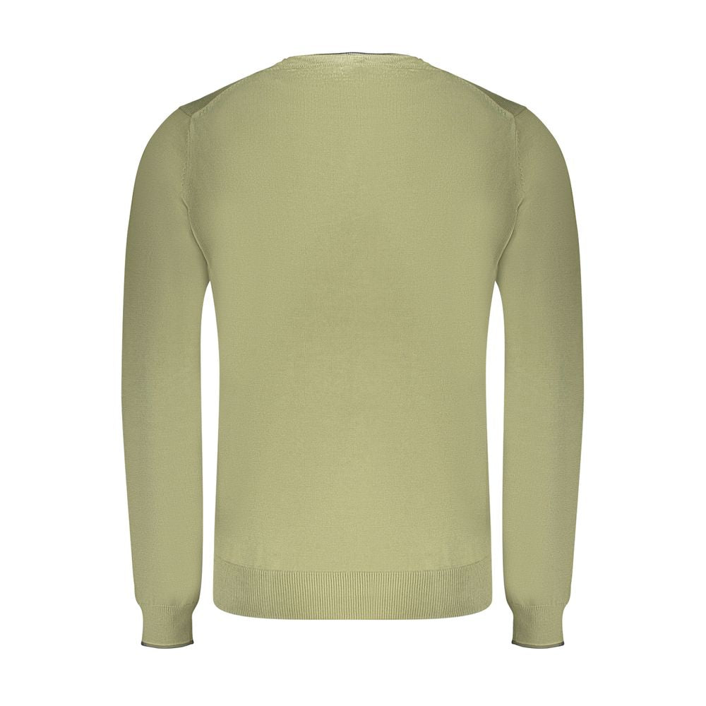 Green Cotton Men Sweater