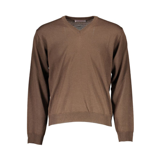 Brown Wool Men Sweater