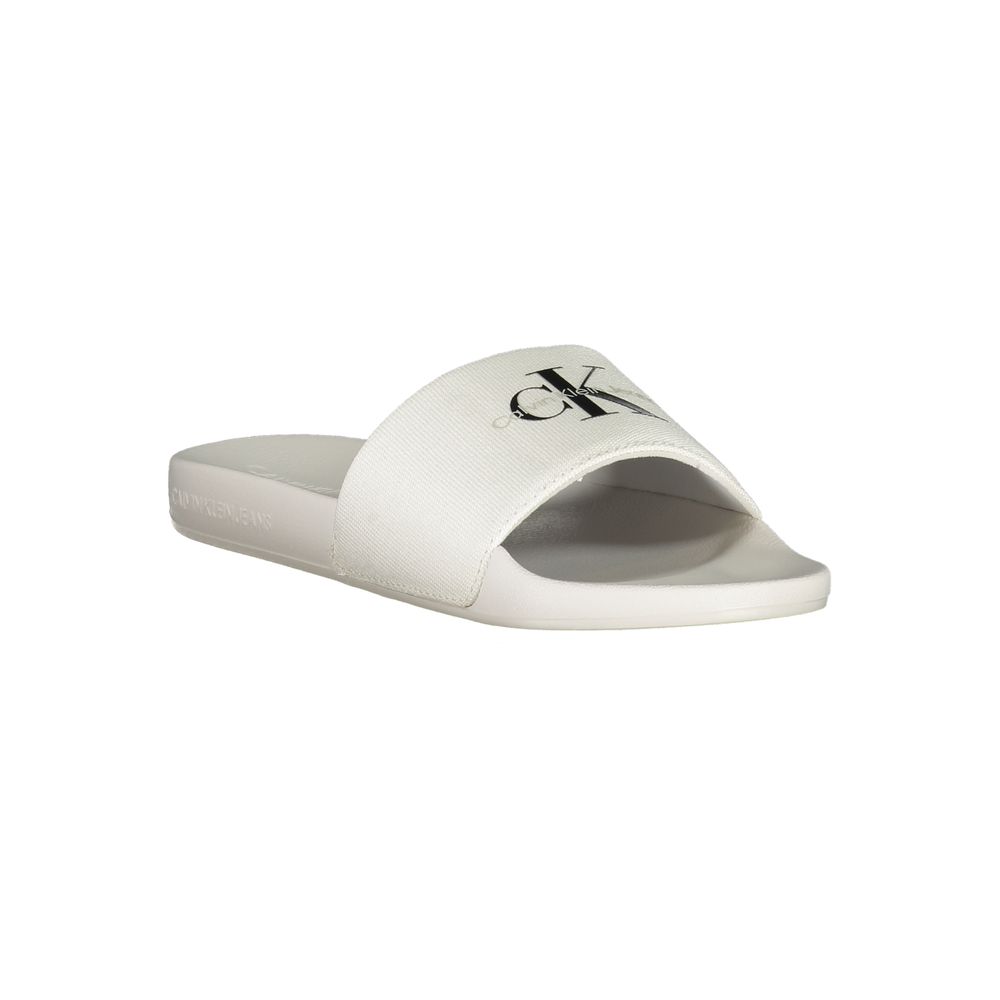 White Polyester Women Sandal