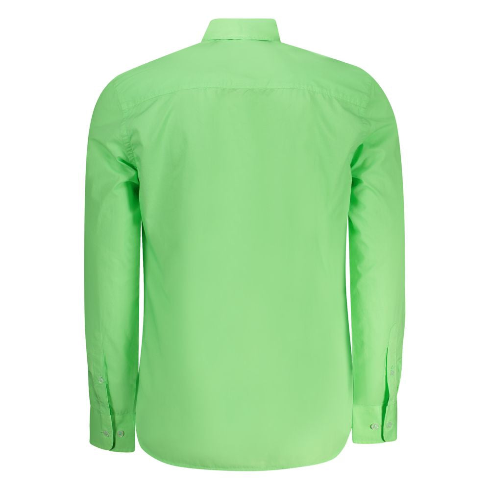Green Cotton Men Shirt