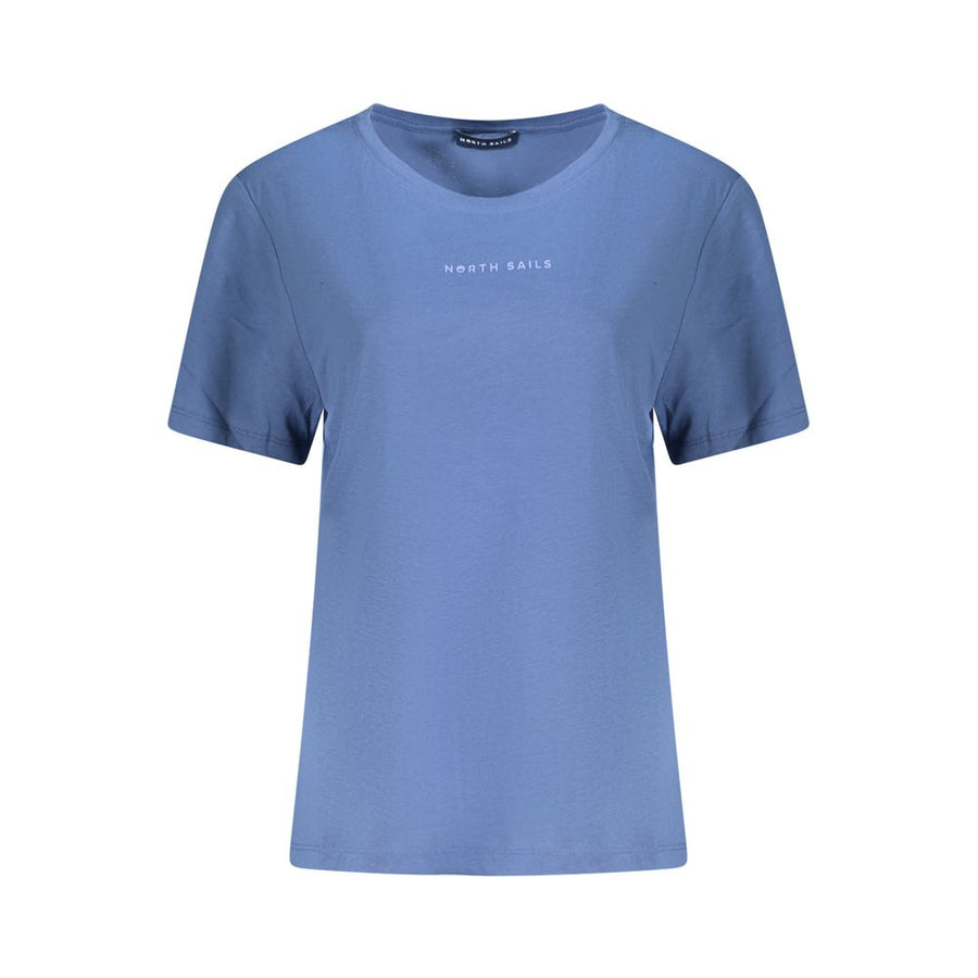 Blue Cotton Women T-Shirt