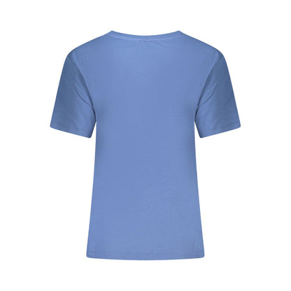 Blue Cotton Women T-Shirt