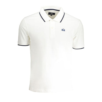 White Cotton Men Polo Shirt