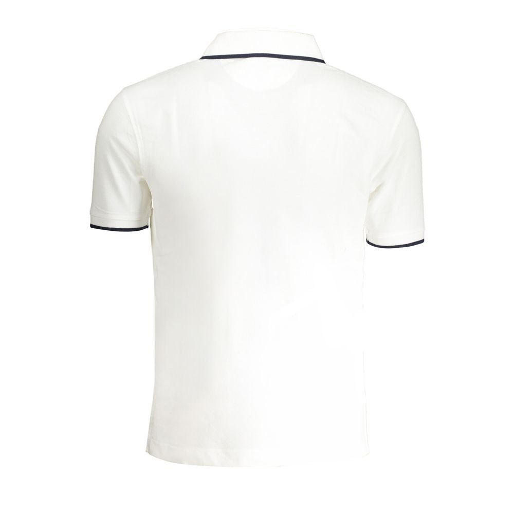 White Cotton Men Polo Shirt