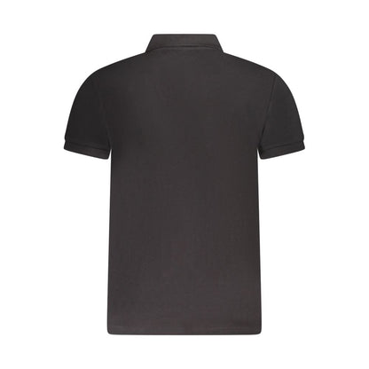 Black Cotton Men Polo Shirt