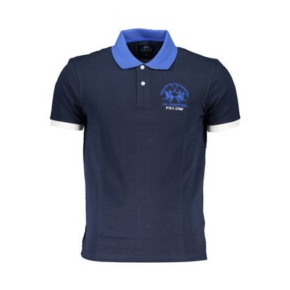 Blue Cotton Mens Polo Shirt