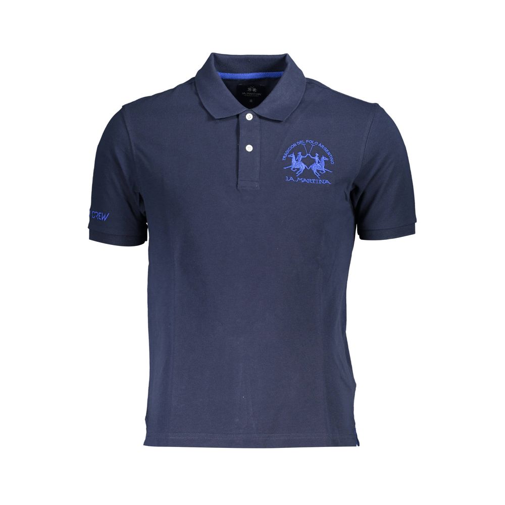 Blue Cotton Polo Shirt