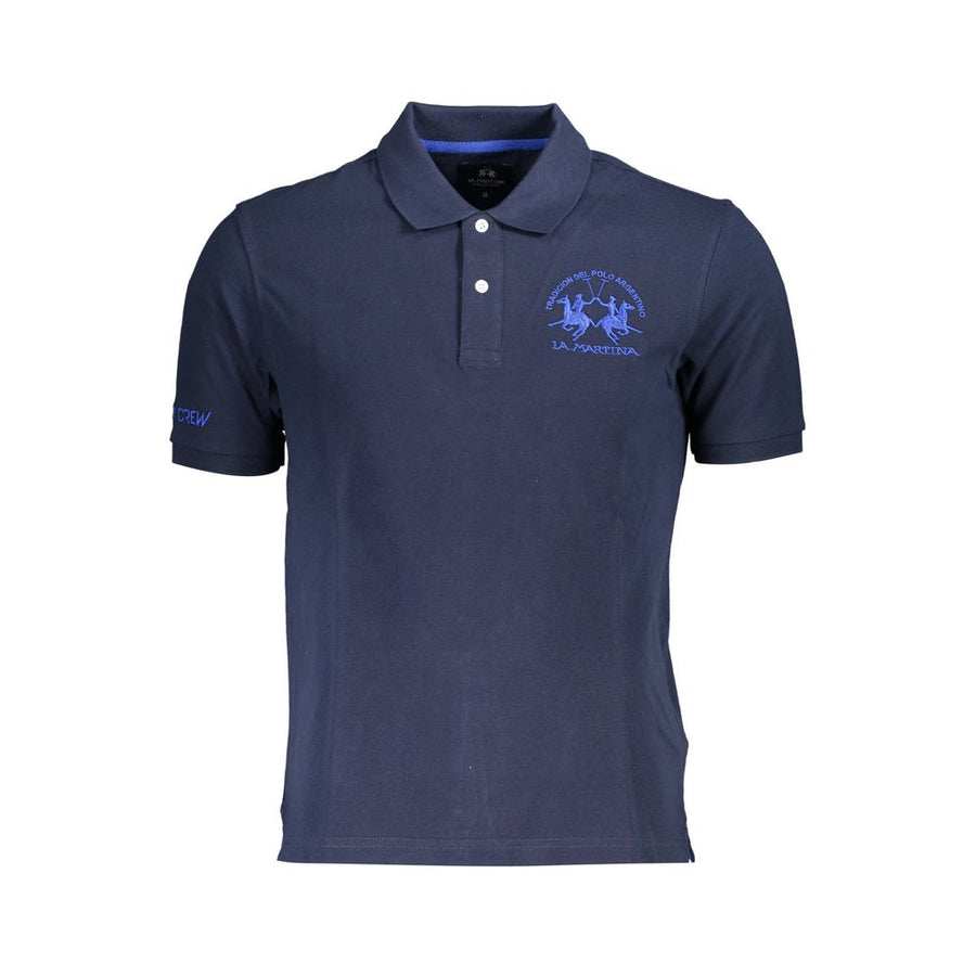 Blue Cotton Polo Shirt
