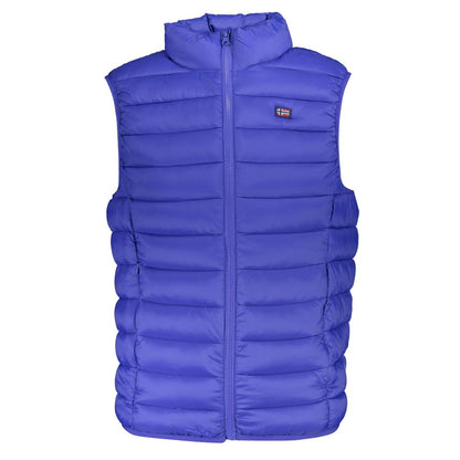 Blue Polyamide Men Jacket